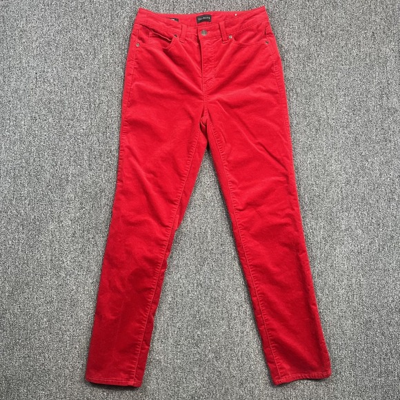 Talbots Classic Red Corduroy Straight Leg Pants 4 Cotton Holiday Preppy — photo 2